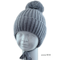 Шапка детская CZm1 ARTEMKA 122676 ACR-SHH (на хлопк. подкладке+ утеп. SHELTER) C серый