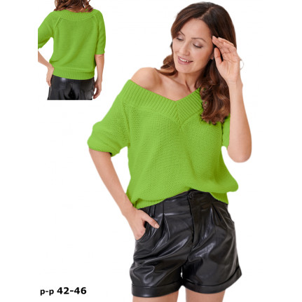 Пуловер женский SELFIE ROXI 221555 желто-зеленый - Фото