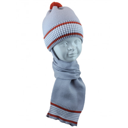 Комплект детский SELFIE KPL2m1 KLIM2 123787 ACR-SHH (SHELTER)+(шарф одинарный) A светло-серый - Фото