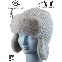 Шапка SELFIE CZMD 0 AK-23 420504N ACR-IM (подкладка полушерстяной мех) B бежевый меланж